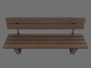 public street bench 3D Model