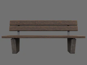 public street bench 3D Model