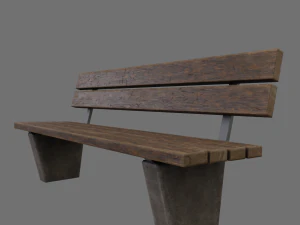 public street bench 3D Model