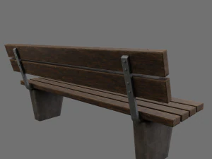 public street bench 3D Model