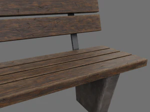 public street bench 3D Model