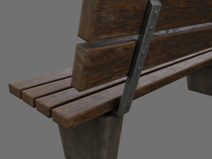 public street bench Modello 3D