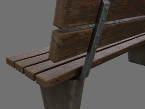 public street bench 3D Model