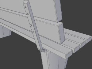public street bench Modello 3D