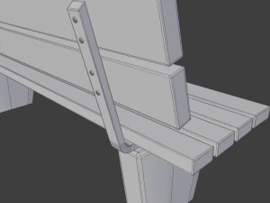 public street bench 3D Model