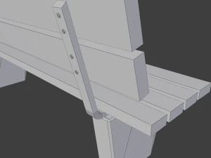 public street bench 3D Model