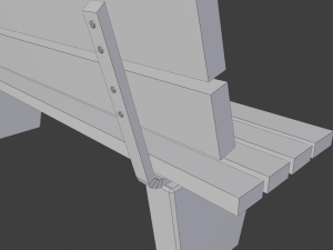 public street bench Modello 3D