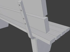 public street bench 3D Model