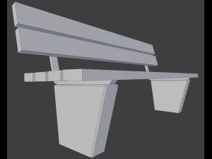 public street bench 3D Model