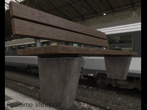 public street bench Modello 3D