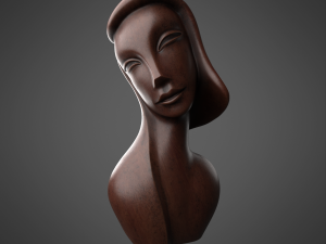 african wood statue 3D 모델