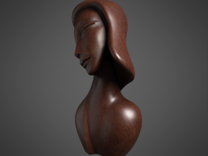 african wood statue 3D 模型