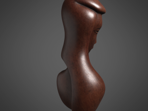african wood statue 3D 模型
