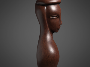 african wood statue 3D 模型