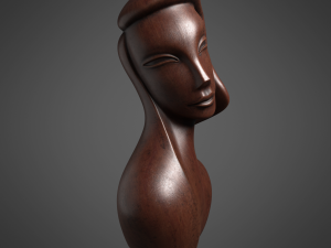 african wood statue 3D 模型