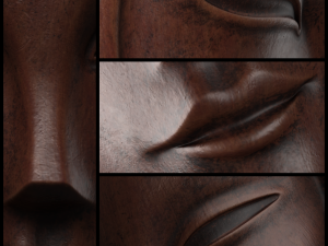 african wood statue 3D 模型