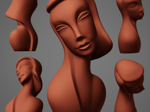 african wood statue 3D 模型