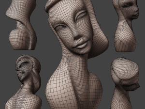 african wood statue 3D 模型