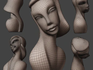 african wood statue 3D Model