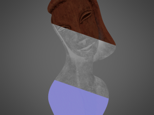 african wood statue 3D 模型