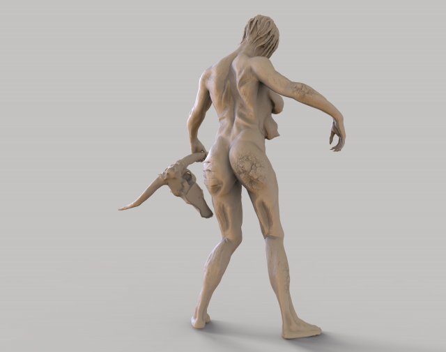 bruja zombi en stl 3D Принт Модель .c4d .max .obj .3ds .fbx .stl .blend