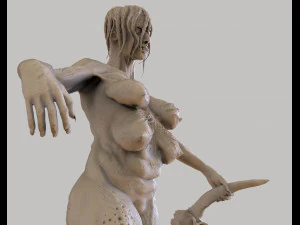 bruja zombi en stl 3D Print Model