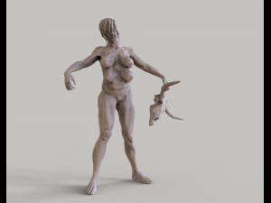bruja zombi en stl 3D Print Model