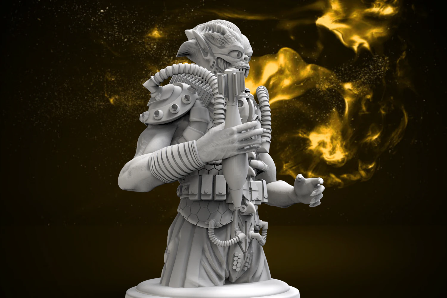 busto alien en stl 3D Print Model .c4d .max .obj .3ds .fbx .stl .blend 