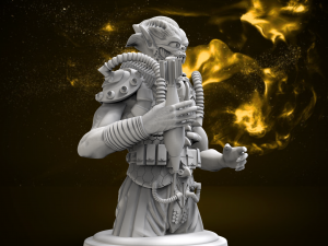 busto alien en stl 3D Baskı Modeli