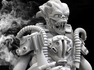 busto alien en stl 3Dプリントモデル