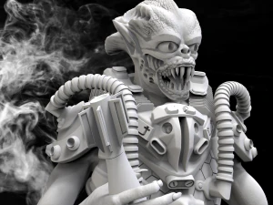 busto alien en stl 3D Print Model