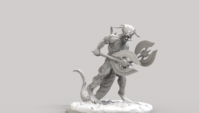 hombre lagarto en stl Model do druku 3D .c4d .max .obj .3ds .fbx .stl .blend