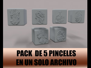 pack pinceles multialpha brushes zbrush 3D Print Model