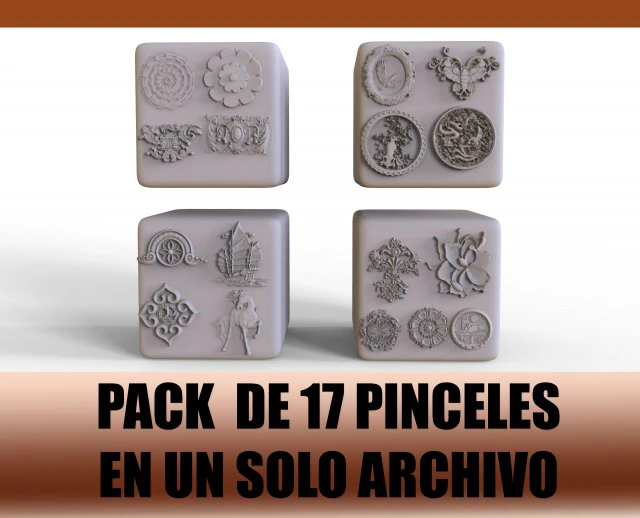 pack de 17 pinceles multialpha y 199 alphas brushes zbrush 3D Print Model .c4d .max .obj .3ds .fbx .stl .blend 