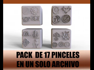 pack de 17 pinceles multialpha y 199 pinceles alphas zbrush Modelo de impresión 3D