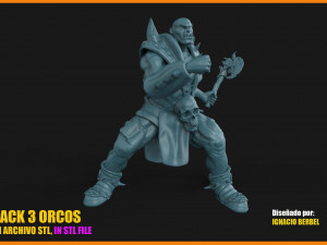pack de 3 orcos en archivo stl 3D Print Model