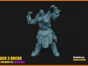 pack de 3 orcos en archivo stl 3D Print Model