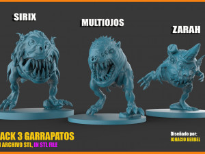pack de 3 garrapatos 3d stl 3D Print Model