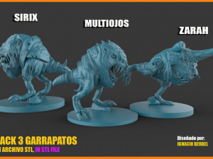 pack de 3 garrapatos 3d stl Modello di stampa 3D