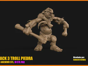 pack de 3 trolls de piedra unicos en stl Modelo de impresión 3D