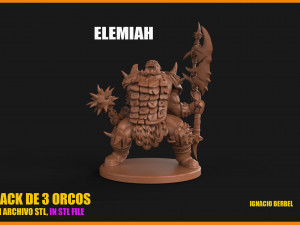 pack de 3 orcos con armadura 3D-Druckmodell