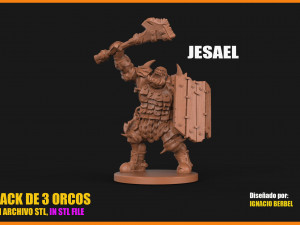 pack de 3 orcos con armadura 3D-Druckmodell