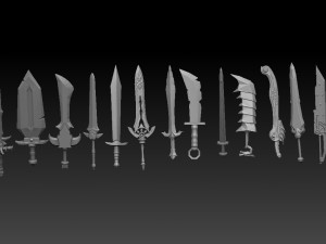 pack de 92 pinceles de espadas para zbrush 3D 模型