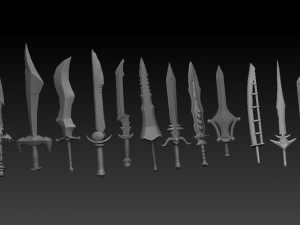 pack de 92 pinceles de espadas para zbrush 3D 模型