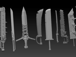 pack de 92 pinceles de espadas para zbrush 3D 模型