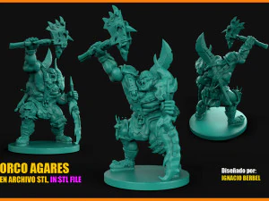 pack de 3 orcos stl 3D Print Model