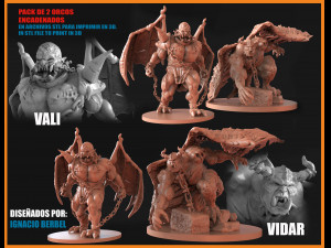 pack de 2 orcos encadenados stl 3D Print Model