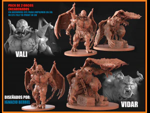 pack de 2 orcos encadenados stl Modelo de impresión 3D