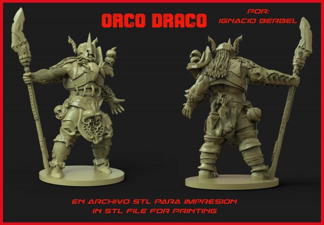 orco draco 3D 프린트 모델 .c4d .max .obj .3ds .fbx .stl .blend