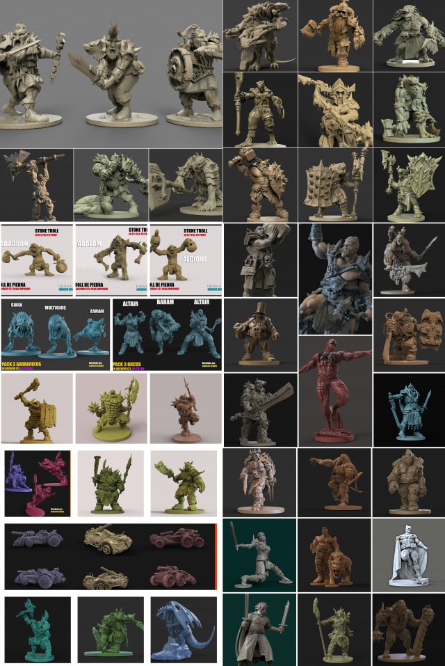 40 descuento oferton 54 personajes stl por 12 3D-printmodel .c4d .max .obj .3ds .fbx .stl .blend 